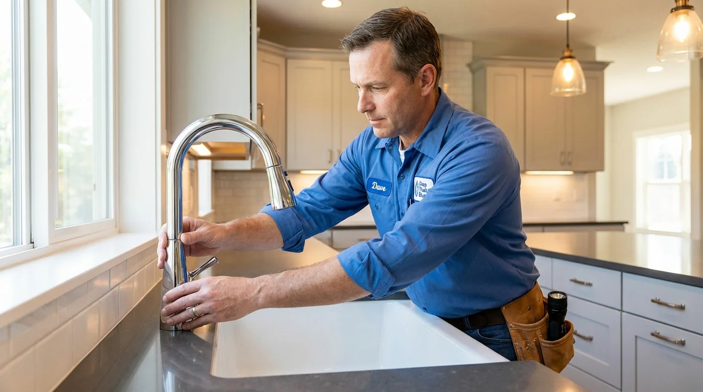 Kitchen faucet installation by Johns Plumbing LLC in Akron